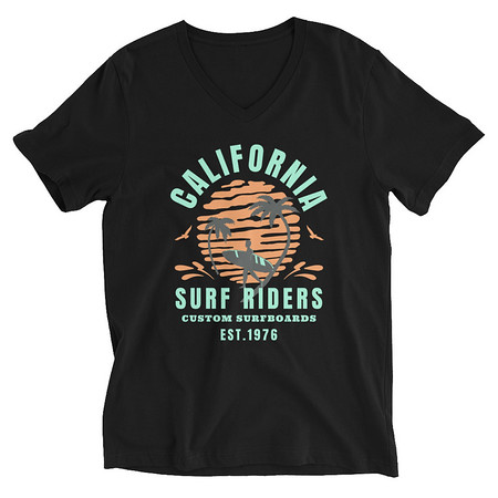 [ID: 223-G317] California Surf Riders - Beach Unisex V-Neck Tee