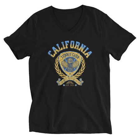 [ID: 223-G319] CALIFORNIA TENNIS PROFESSIONALS Unisex V-Neck Tee