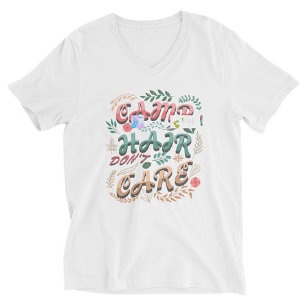 [ID: 223-G321] Camp Hair Don't Care Unisex V-Neck Tee