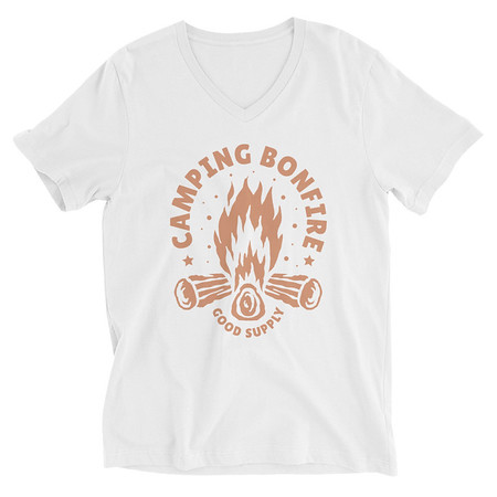 [ID: 223-G324] Camping Bonfire - Firewood Unisex V-Neck Tee