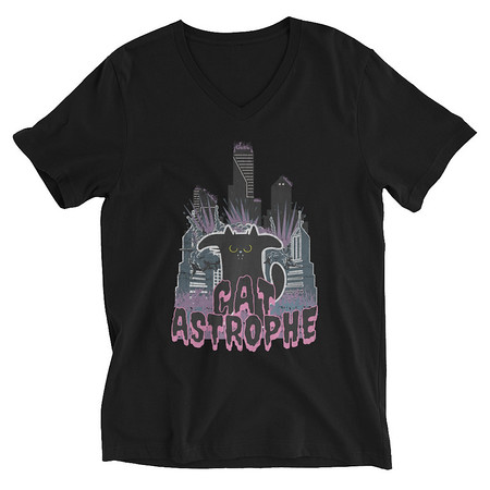 [ID: 223-G340] cat-astrophe Unisex V-Neck Tee