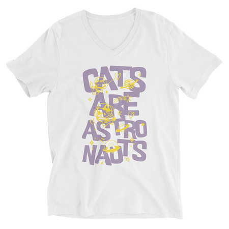 [ID: 223-G346] Cats are Astronauts Unisex V-Neck Tee