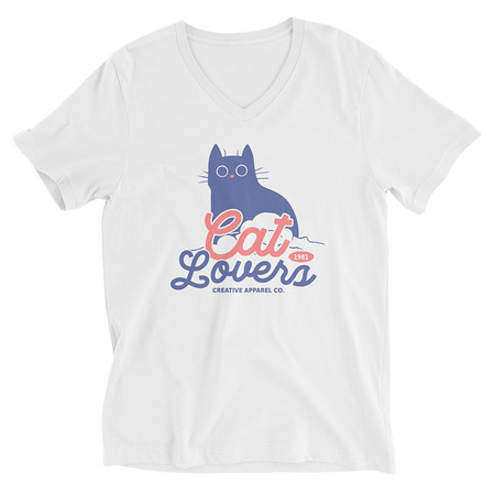 [ID: 223-G347] Cats Lovers Unisex V-Neck Tee