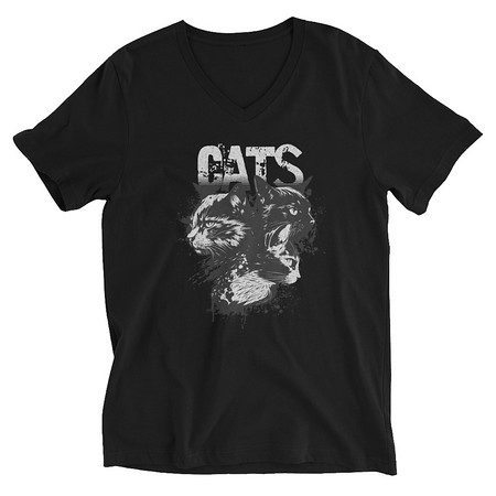 [ID: 223-G349] Cats Unisex V-Neck Tee