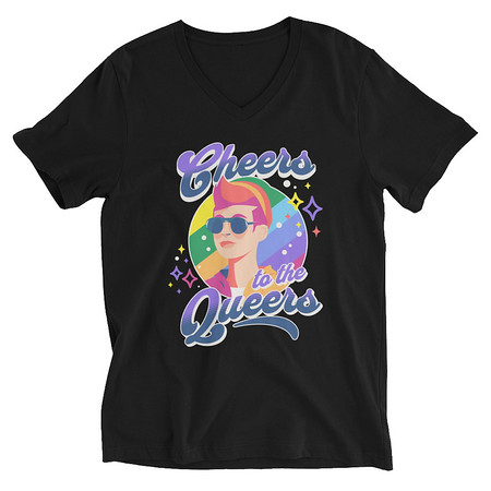[ID: 223-G362] Cheers to the Queers Unisex V-Neck Tee