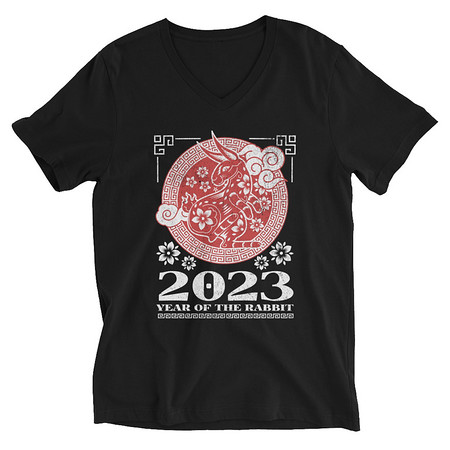 [ID: 223-G368] Chinese Lunar Year - Rabbit Unisex V-Neck Tee