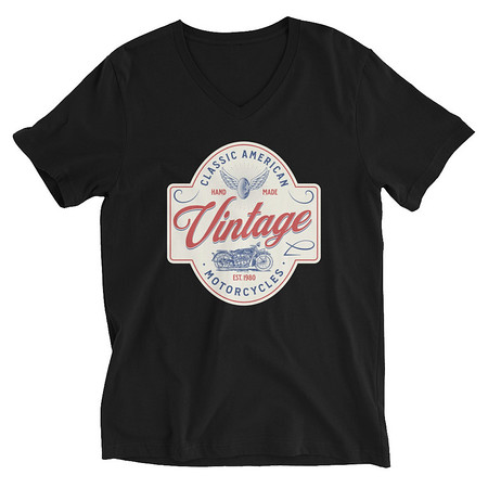 [ID: 223-G379] Classic American Motorcyles - Vintage Unisex V-Neck Tee
