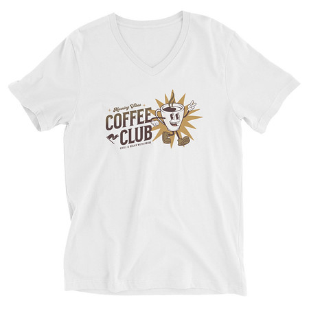 [ID: 223-G396] Coffee Club Unisex V-Neck Tee
