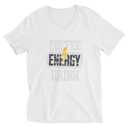 [ID: 223-G400] Coffee Energy Drink - Grunge Bolt Unisex V-Neck Tee