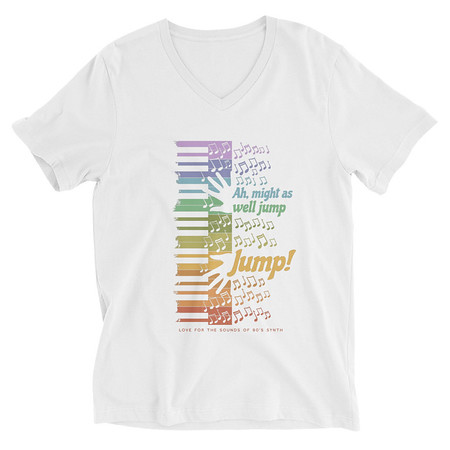[ID: 223-G410] Colorful Retro Keyboard Unisex V-Neck Tee