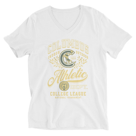 [ID: 223-G412] Columbus Athletic Unisex V-Neck Tee