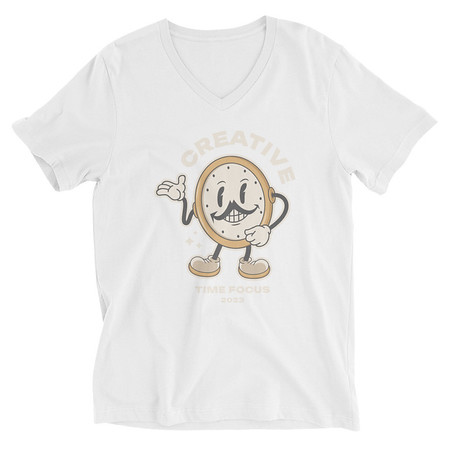 [ID: 223-G433] Creative Time Unisex V-Neck Tee