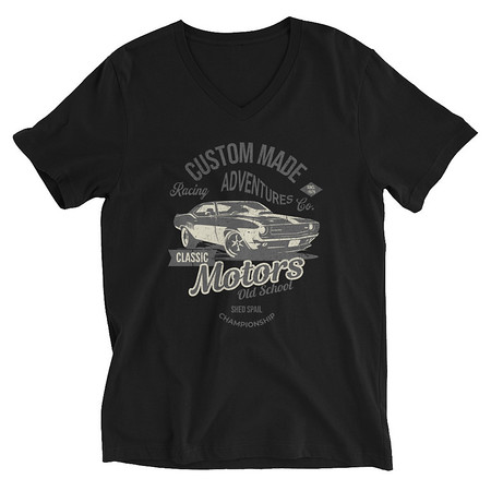 [ID: 223-G444] Custom Made Adventures Motors Old School Unisex V-Neck Tee