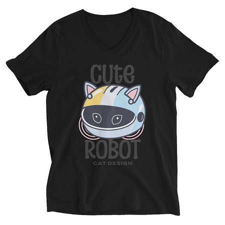 [ID: 223-G451] Cute Cat - AI Unisex V-Neck Tee