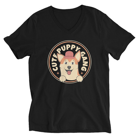 [ID: 223-G453] Cute Puppy Gang - Corgi Unisex V-Neck Tee