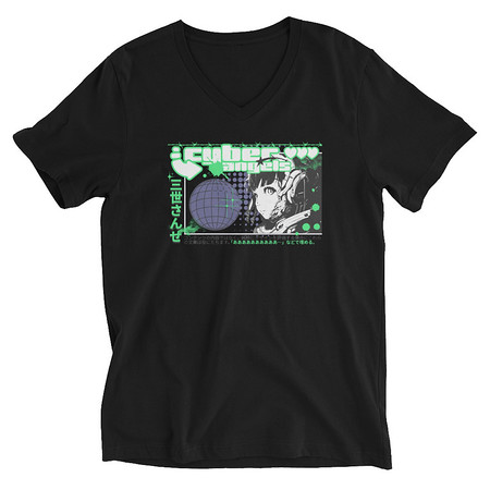 [ID: 223-G455] Cyber Angels - Y2k Girl Anime Unisex V-Neck Tee