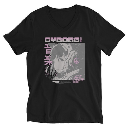 [ID: 223-G459] Cyborg - Y2k Style Unisex V-Neck Tee
