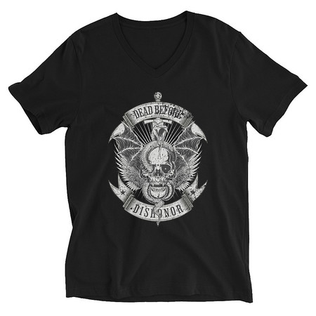 [ID: 223-G472] DEAD BEFORE DISHONOR Unisex V-Neck Tee