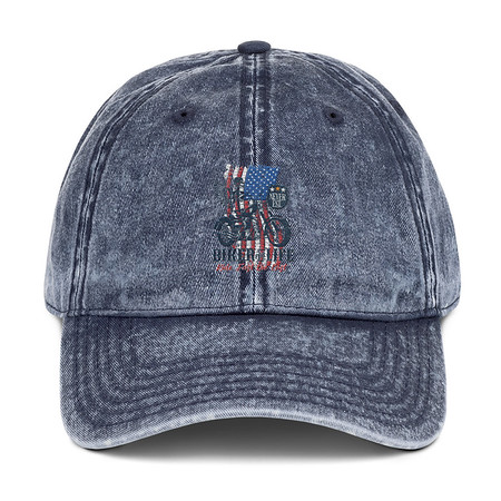 [ID: 327-G65] American Biker for Life Vintage Cap