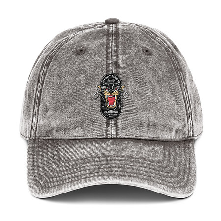 [ID: 327-G84] Angry Meow Clothing Company - Panther Vintage Cap