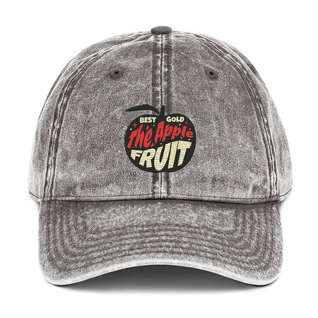 [ID: 327-G97] Apple Fruit - Typographic Lettering Vintage Cap