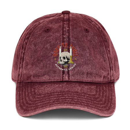 [ID: 327-G124] Back to Skull - Authenthic Design  Vintage Cap