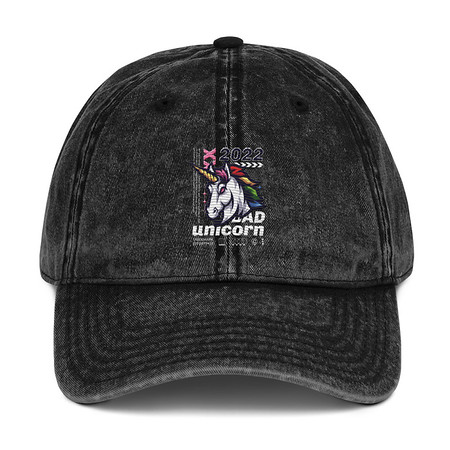 [ID: 327-G128] Bad Unicorn - Horse Vintage Cap