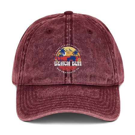 [ID: 327-G164] Beach Bum - Sunset Surfing Vintage Cap