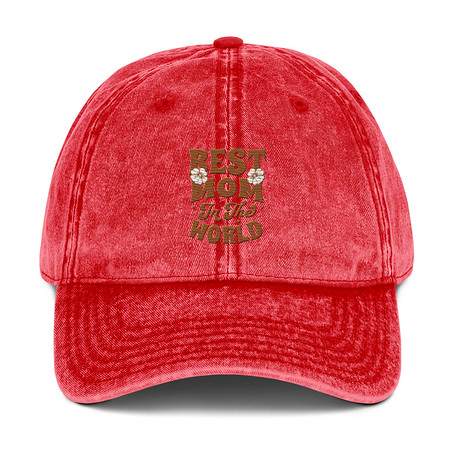 [ID: 327-G189] Best Mom in the World - Flowers Vintage Cap