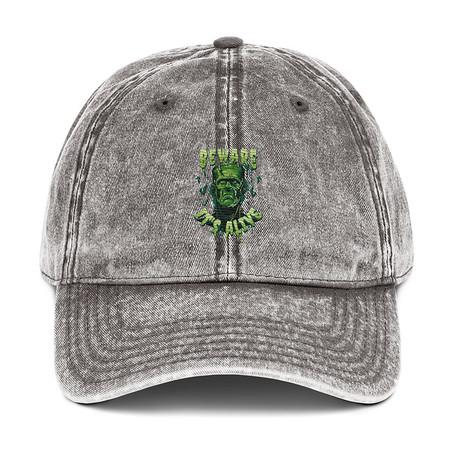 [ID: 327-G197] Beware of Frankenstein - Scary Halloween Vintage Cap