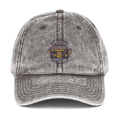 [ID: 327-G253] Boombox Music Player - Retro Vintage Cap