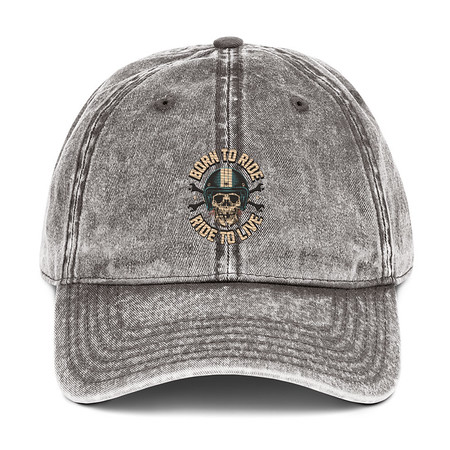 [ID: 327-G269] Born to Ride, Ride to Live Vintage Cap