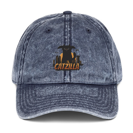 [ID: 327-G350] Catzilla - Funny Comic Animal Vintage Cap