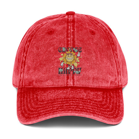 [ID: 327-G371] Choose Happy Vintage Cap