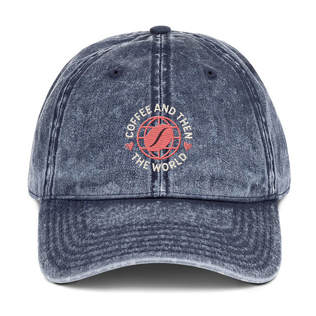 [ID: 327-G393] Coffee and Then The World - Earth Vintage Cap