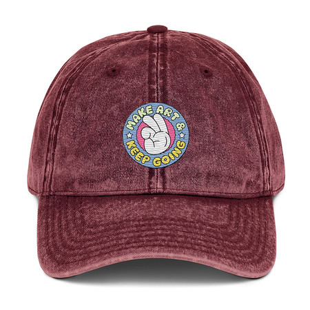 [ID: 327-G408] Colorful Fun Retro Style Badge Vintage Cap
