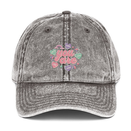 [ID: 327-G411] Colorful Self Love Affirmation - Heart Vintage Cap