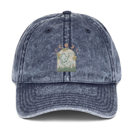 [ID: 327-G426] Cottagecore Frog Botanical Vintage Cap