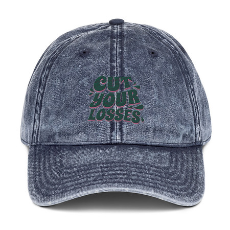 [ID: 327-G448] Cut your Losses Vintage Cap