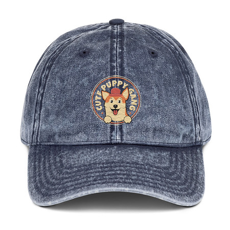[ID: 327-G453] Cute Puppy Gang - Corgi Vintage Cap