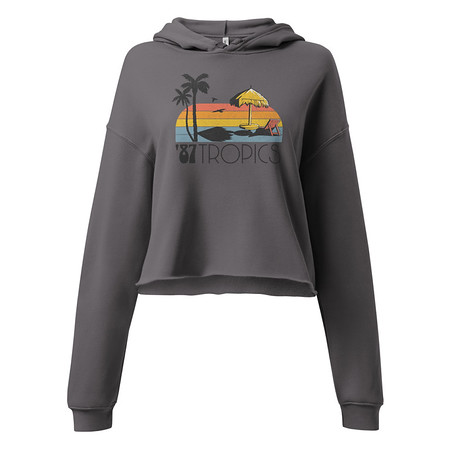 [ID: 317-G2] '87 Tropics Women's Cropped Hoodie