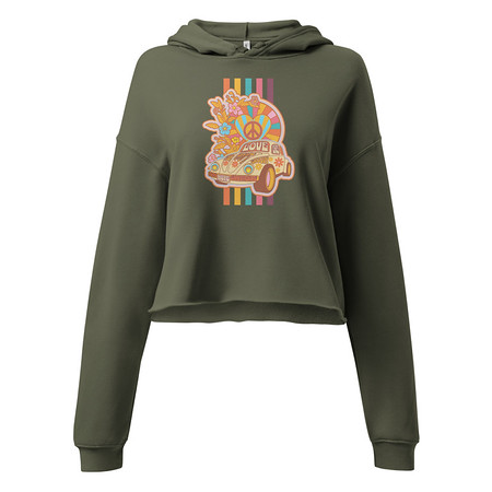 [ID: 317-G10] 60s flower power Women's Cropped Hoodie
