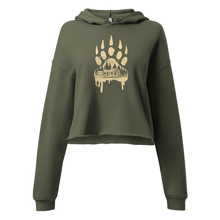 [ID: 317-G14] A Beary Good Home Women's Cropped Hoodie