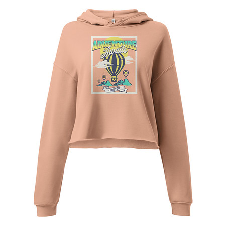 [ID: 317-G28] Adventure Awaits Women's Cropped Hoodie