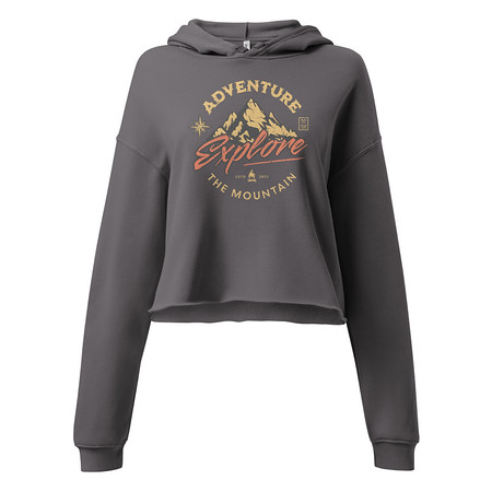 [ID: 317-G30] Adventure Explore The Mountain Women's Cropped Hoodie
