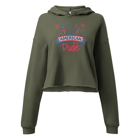 [ID: 317-G42] All American Women's Cropped Hoodie