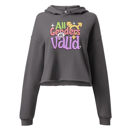 [ID: 317-G45] All Genders are Valid Women's Cropped Hoodie