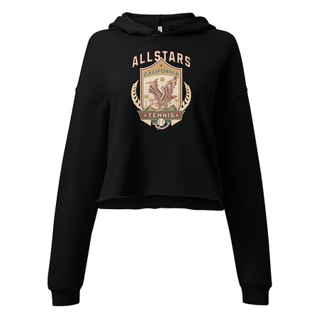 [ID: 317-G46] All Stars Tennis - Eagle Badge Women's Cropped Hoodie