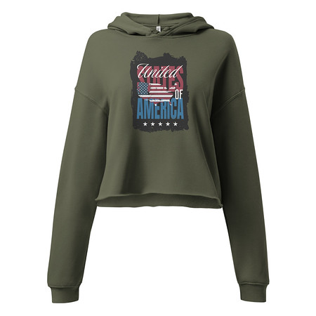 [ID: 317-G59] America (3) Women's Cropped Hoodie