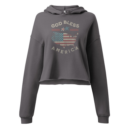[ID: 317-G60] America - Land Of The Free Women's Cropped Hoodie